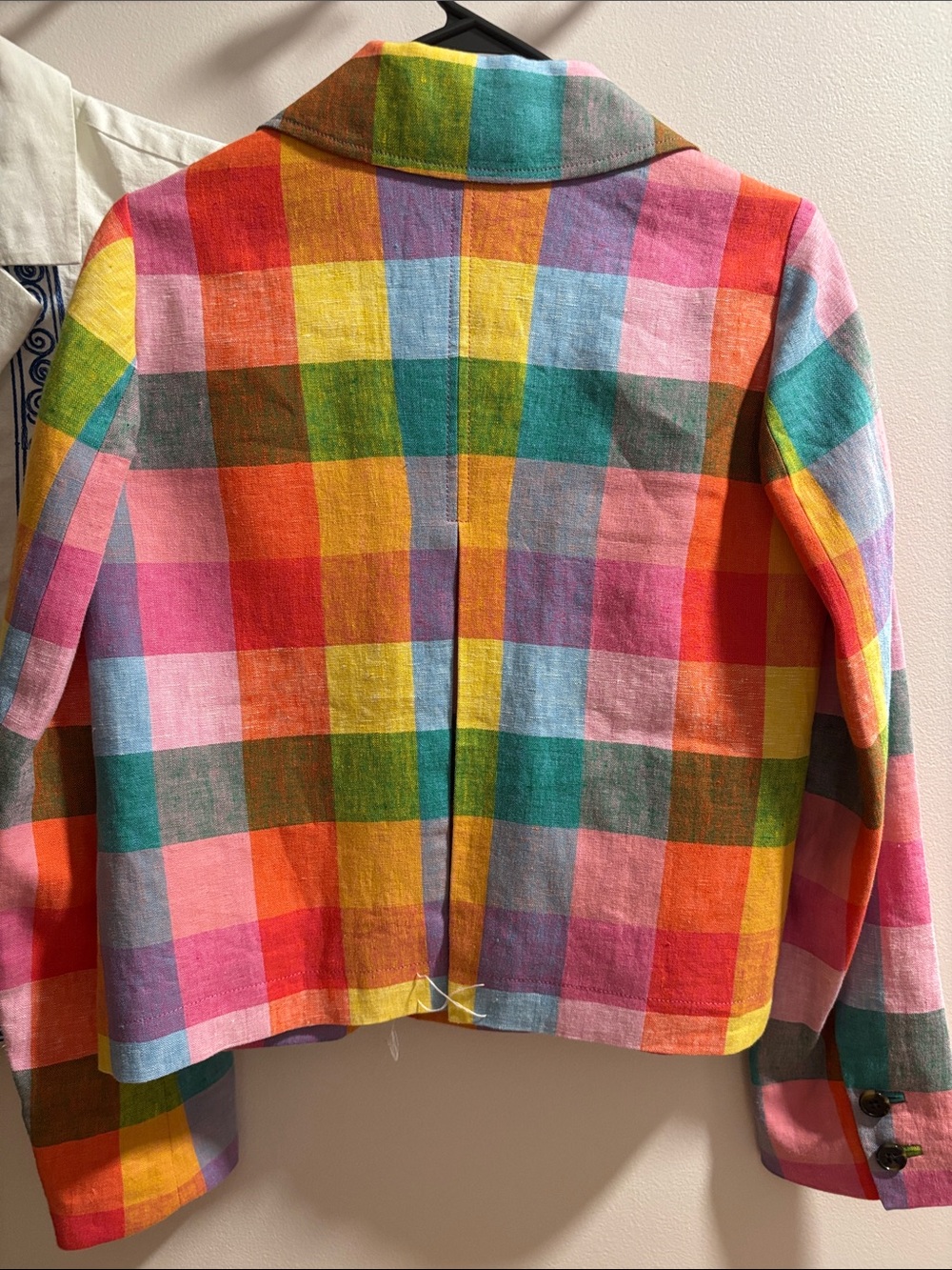 Boden Rainbow 🌈 Plaid Knightsbridge jacket, NWT size 4. - Picture 5 of 5